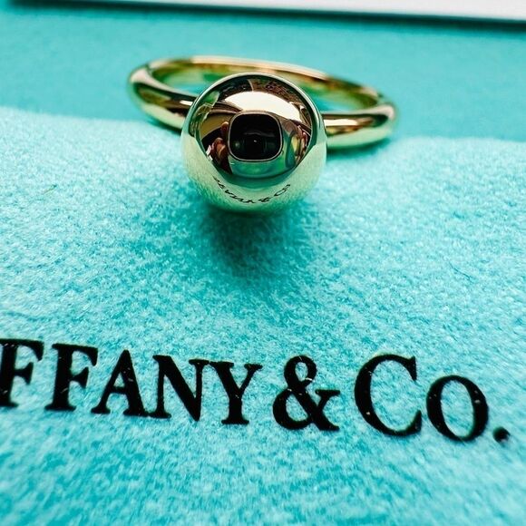 💛Rare and Retired Tiffany & Co. 18k Rose Gold HardWear Ball Ring, 8mm, Sz 6💛 - Picture 3 of 9